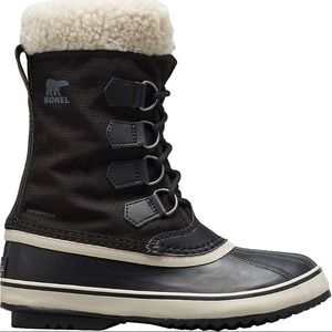 SOREL Winter Carnival Waterproof Boot in Black/Stone size 5.5